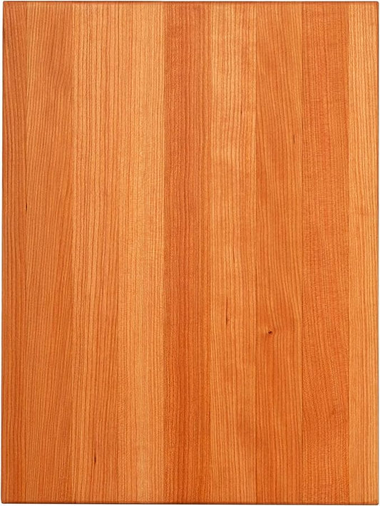 John Boos R-Board Series Rectangular Wooden Cherry Cutting Board 20”x15” – 1.5” Thick, 10-lb Reversible Butcher Block with Edge-Grain & Finger Grips – Made in the USA