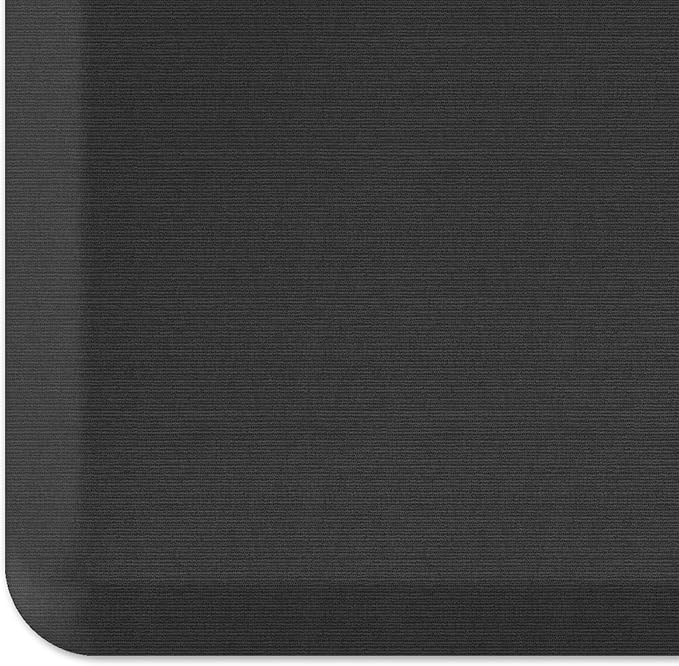 NewLife by GelPro Ergo-Foam Cushioned Anti-Fatigue Standing Kitchen Floor Mat, Padded Stain-Resistant, Waterproof, Non-Slip Comfort Padded Desk/Office Mat - 20" x 32", Grasscloth Charcoal