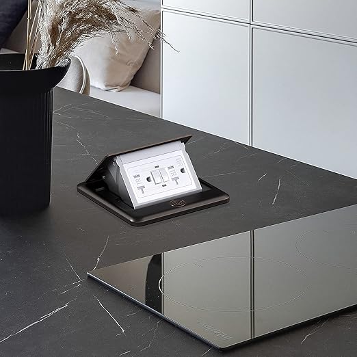 KYHSHJ Pop Up Floor Electrical Outlet with 20 Amp Stainless Steel GFCI Tamper Receptacle Outlet, Corrosive Resistant Hardware，ETL Listed，(Oil Rubbed Bronze)