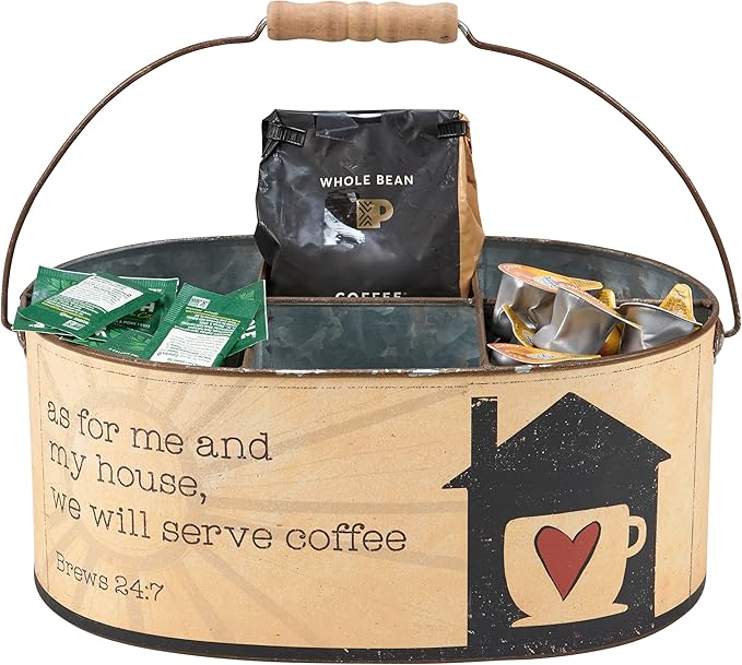 Primitives by Kathy Serve Coffee Kitchen Caddy, 12" x 5.50" x 8", Multicolor