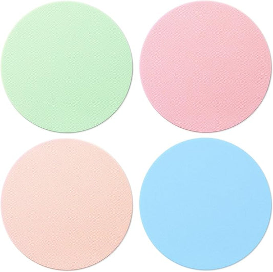 4PCS Rubber Jar Opener, Multifunctional Jar Gripper Pads, Heat Insulation Pad Kitchen Coasters for Elderly Senior Suffering from Weak Hands Arthritis，4 Colors