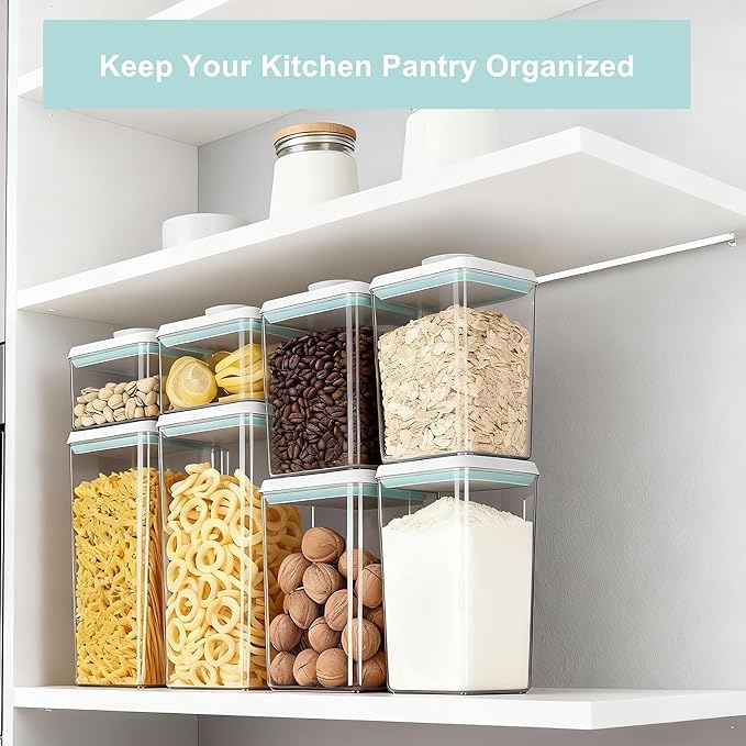 Pop Containers with Lids - 2.85QT / 92OZ / 2700ML *3 Stackable Airtight Food Storage, Kitchen Pantry Storage Containers for Snacks Candy Salt Herbs Spices BPA-Free