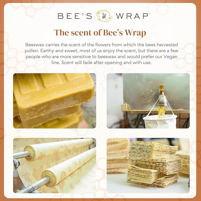 Bee's Wrap Beeswax Wraps for Food - Cut to Size 14x52" Wax Paper Roll - Made in USA Reusable Waxed Paper & Bowl Covers - Organic & Eco-Friendly Alternative to Aluminum Foil & Plastic Wrap, Honeycomb