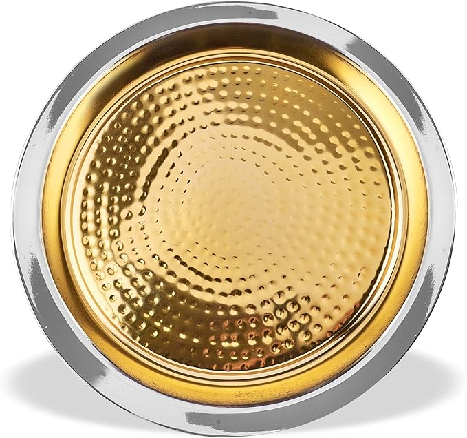 Zion Judaica Elegant Shabbos Havdalah Set Gift Boxed Gold Hammered Metal High Polished Includes Kiddush Cup 5.5 oz Wine Goblet Tray Havdualah Candle Holder Besamim Spice Box End of Shabbat Gift Set