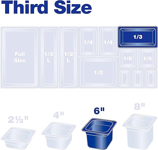 Carlisle FoodService Products Storplus Food Pan, Storage Container with Spoonable Corners for Catering, Buffets, Restaurants, Polycarbonate (Pc), 1/3 Size 6 Inches Deep, Black