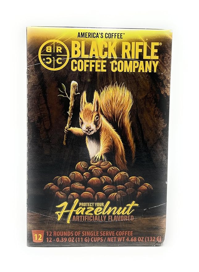 Black Rifle Coffee Company Hazelnut-Flavored Coffee Rounds 12 ct K Cups - Medium Roast Coffee - Single-Serve Coffee Pods