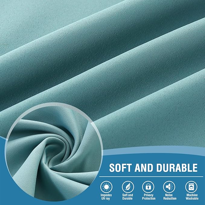 H.VERSAILTEX 100% Blackout Curtains 84 inches Long, Pair of Energy Smart & Noise Blocking Out Drapes with Black Liner for Bedroom, Thermal Insulated Guest Room Lined Window Dressing(Grey Mist)