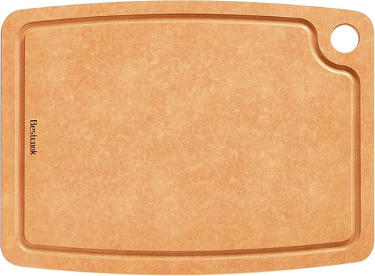 Cutting Board for Kitchen, 17.3x12.8Inch Wood Fiber Composite Cutting Board with Juice Groove and Non-slip Feet, Dishwasher Safe, Knife-Friendly Chopping Board for Meat, Bread, Fruit, Wooden