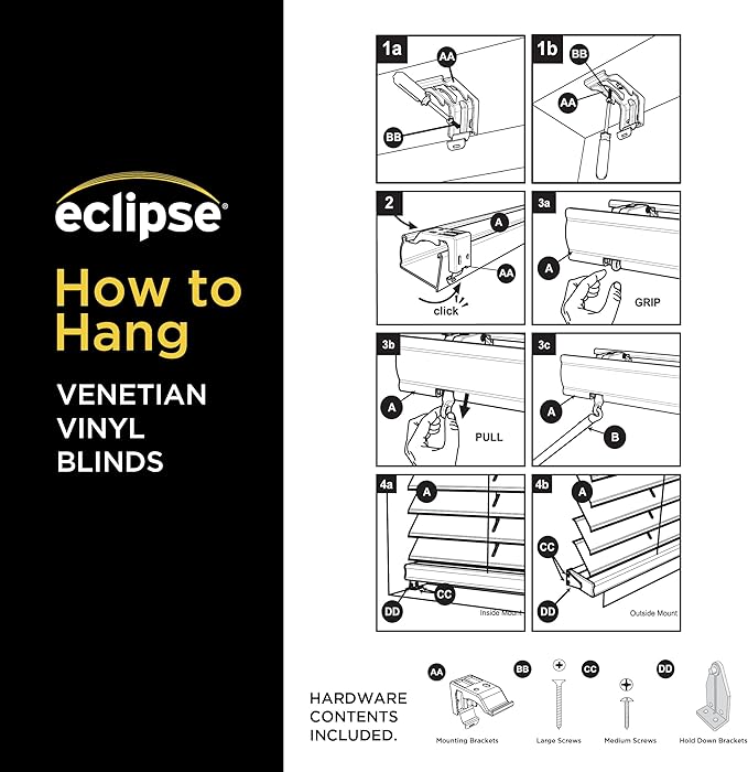 Eclipse 2" Premium Vinyl Blinds for Light Filtering & Privacy, Durable Room Darkening Blinds for Home or Office, Tested and Certified Child Safe Cordless Vinyl Blinds - White, 20 W x 48 L