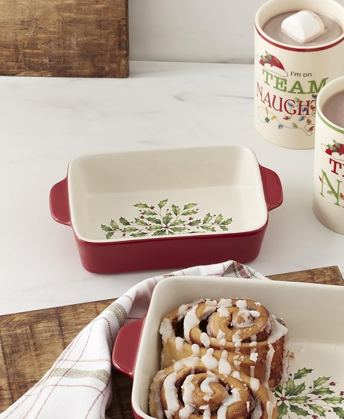 Lenox 898051 Holiday Rectangular Baking Dish, Small, Christmas, Festive Kitchen Decor