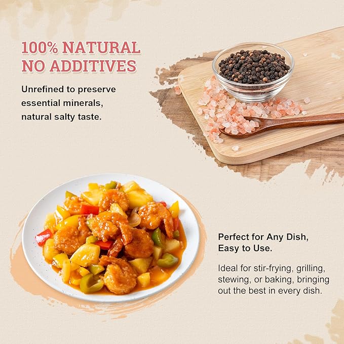 52USA Whole Black Peppercorns 18 oz + Himalayan Pink Salt (Coarse Grain) 39 oz, Salt and Pepper Grinder, Black Peppercorn Refil, Kosher Salt for Grinder Refill, Pink Himalayan Sea Salt, 2 Piece Set