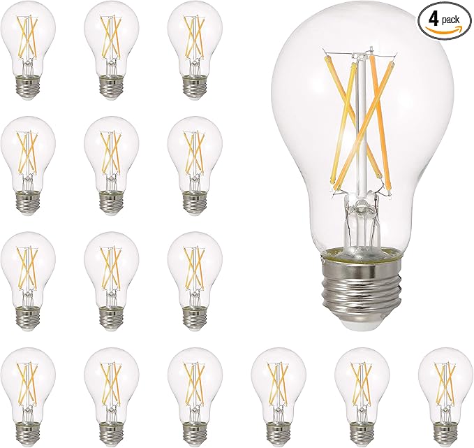 Sylvania Led Truwave Natural Series A19 Light Bulb, 60W Equivalent, Efficient 8W, Medium Base, Dimmable, Clear, 5000K, Daylight - 16 Pack (40809)
