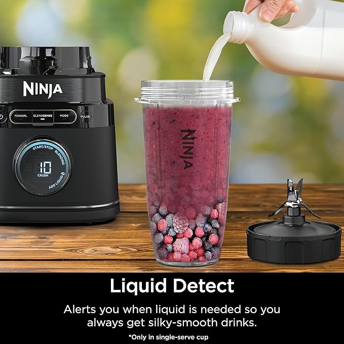 Ninja | All-in-One Blender and Food Processor | Best for Smoothies, Cookie Dough, Salsas, Cole Slaw and More | BlendSense Intelligence for Perfectly Smooth Results | 1800 Watt | Black | TB401