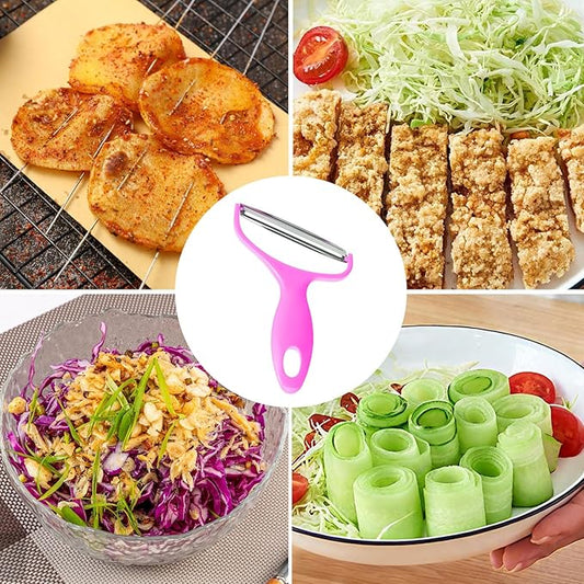 Upgrade 2 pack Veggie cabbage shredder for coleslaw stainless steel cucumber carrot Potato peeler grater slicer,Kitchen gadgets (pink)