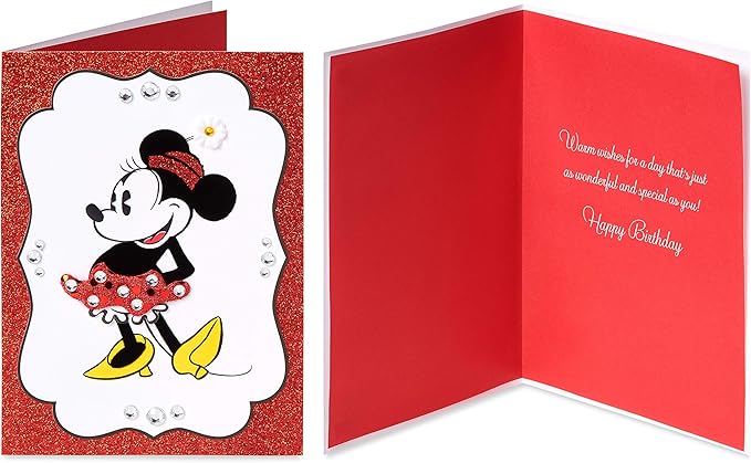 Papyrus Disney Birthday and Blank Card Assortment, Mickey and Minnie Mouse (3-Count)