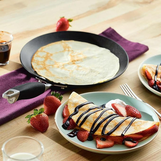 Anolon Advanced Home Hard Anodized Nonstick Crepe Pan, 9.5 Inch, Onyx