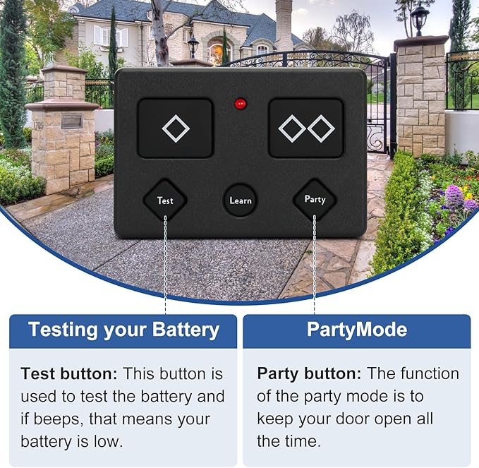 2 for AXP1/AXS1 Ghost Controls Gate Opener Remote, 5-Button Premium Remote Transmitter, Compatible with Ghost Controls Single/Dual Automatic Gate Openers Systems