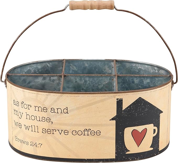 Primitives by Kathy Serve Coffee Kitchen Caddy, 12" x 5.50" x 8", Multicolor