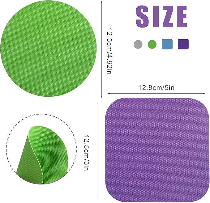 4pcs Jar Opener Gripper Pads, Rubber Jar Grippers Multi-function Jar Opener for Seniors with Arthritis Weak Hands Kitchen Coasters(Blue, Green, Gray, Purple)