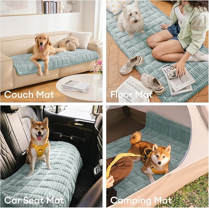 FUNNY FUZZY Pet Couch Covers for Sofa, Washable Dog Couch Cover Protector for Dogs, Flannel Couch Covers for Dogs Pet Friendly Pets Mat Bed Sofa Cover (Blue, 27.6"×82.7")