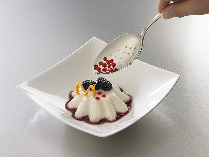 Mercer Culinary, 9 Inch, Silver Plating Spoon, Perforated Bowl, 9-Inch, 9"