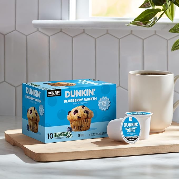 Dunkin' Blueberry Muffin Flavored Coffee, 10 Keurig K-Cup Pods