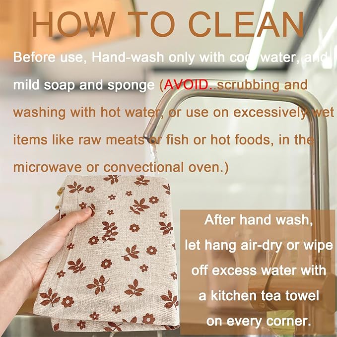 2 Pack Beeswax Bread Bags for Sourdough,Reusable Cotton Beeswax Bag for Homemade Bread,Freezer-Friendly & Freshness Preservation Storage to Keep Fresh