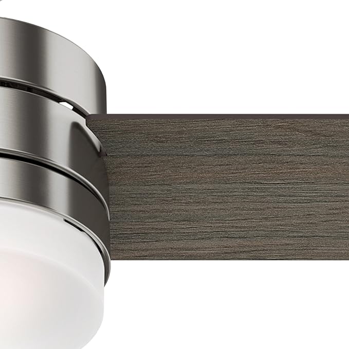 Hunter 54in Contemporary Ceiling Fan with Remote Control in Brushed Nickel (Renewed)