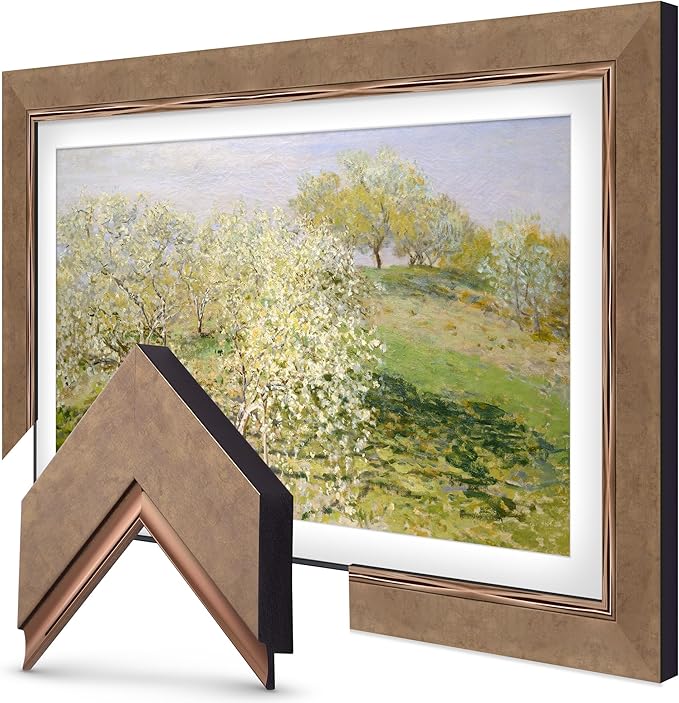 Contemporary Bronze 75" Premiere Deco TV Frame - Compatible ONLY with Samsung The Frame TV and Pro TVs (Fits 2021-2025, LS03A, LS03B,LS03C,LS03D,LS03FA,LS03FW)