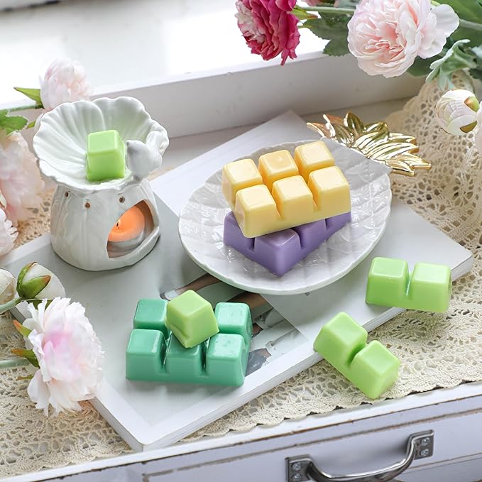Maracco Spring & Summer Fruit Scented Wax Melts, Soy Wax Cubes for Wax Warmer, Scentsy Wax Melts, Coconut Vanilla, Pineapple, Lemon, Lavender, Mango, Mint, 6x2.5 oz