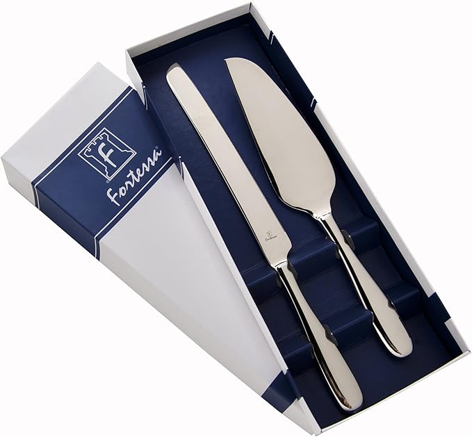 Fortessa Grand City Stainless Steel Cake Serving Set in a Box