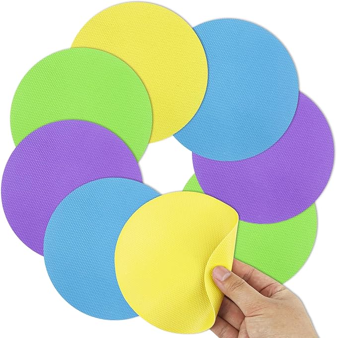 8 PCS Rubber Jar Opener Grippers – Non-Slip Multi-Purpose Bottle & Lid Opener | Easy Grip for Effortless Opening | Durable Kitchen Tool for Jars, Cans, Containers – Non-Tear, Coaster & Trivet Use