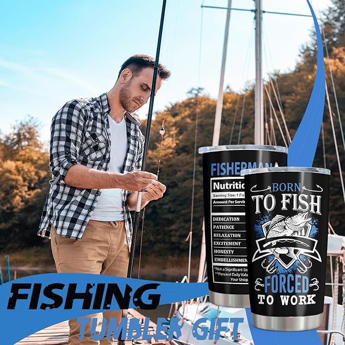 Christmas Fishing Gifts for Men, Unique Fishing Gifts for Dad/Grandpa/Boys, Gift for Fisherman, Dad/Papa Fisherman Present, Birthday Present for Mens Who Love to Fish Tumbler 20oz