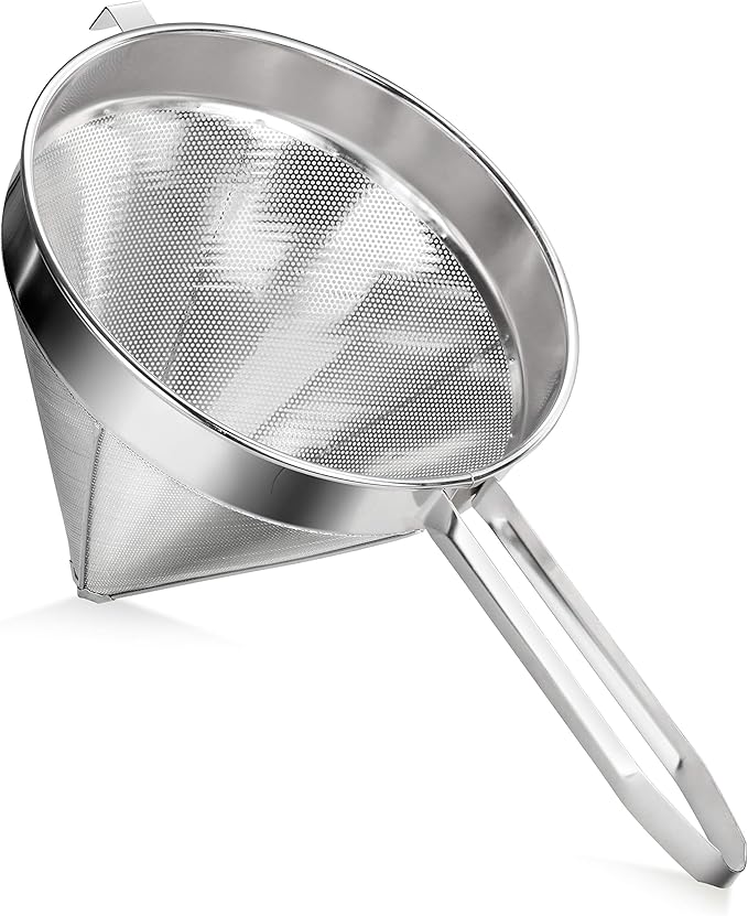 New Star Foodservice 34110 18/8 Stainless Steel China Cap Strainer, 10-Inch, Coarse Mesh