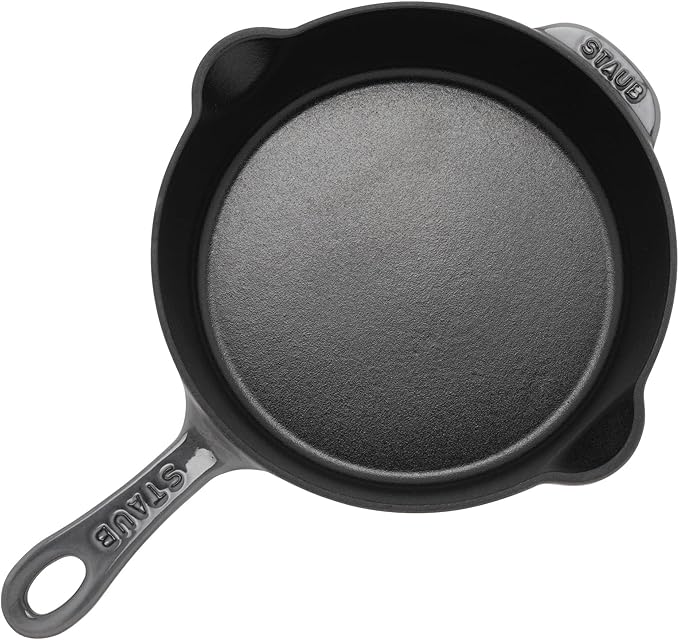 STAUB Cast Iron 8.5-inch Traditional Deep Skillet - Graphite Grey