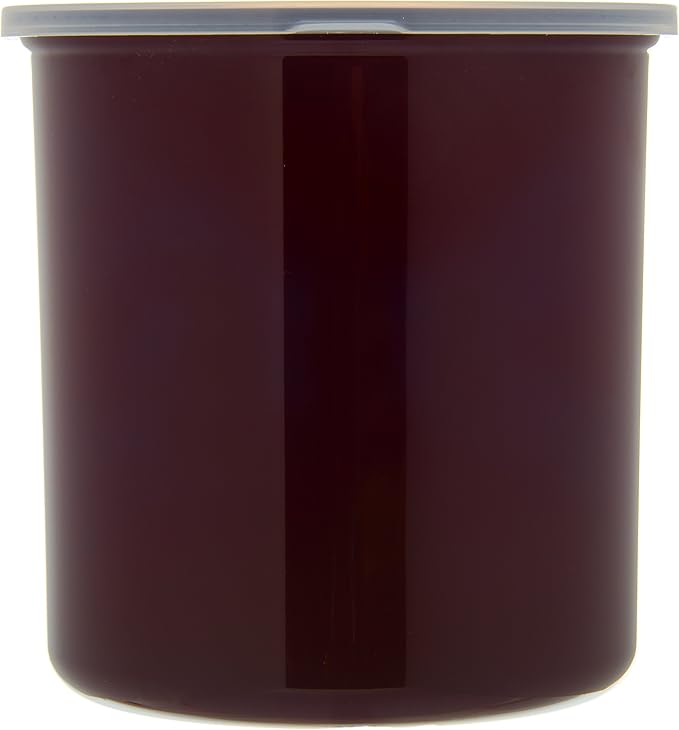 Carlisle FoodService Products Classic Round Storage Container Crock with Lid for Kitchen, Restaurants, Home, Plastic, 2.7 Quarts, Brown, (Pack of 6)