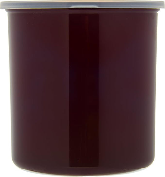 Carlisle FoodService Products Classic Round Storage Container Crock with Lid for Kitchen, Restaurants, Home, Plastic, 2.7 Quarts, Brown, (Pack of 6)