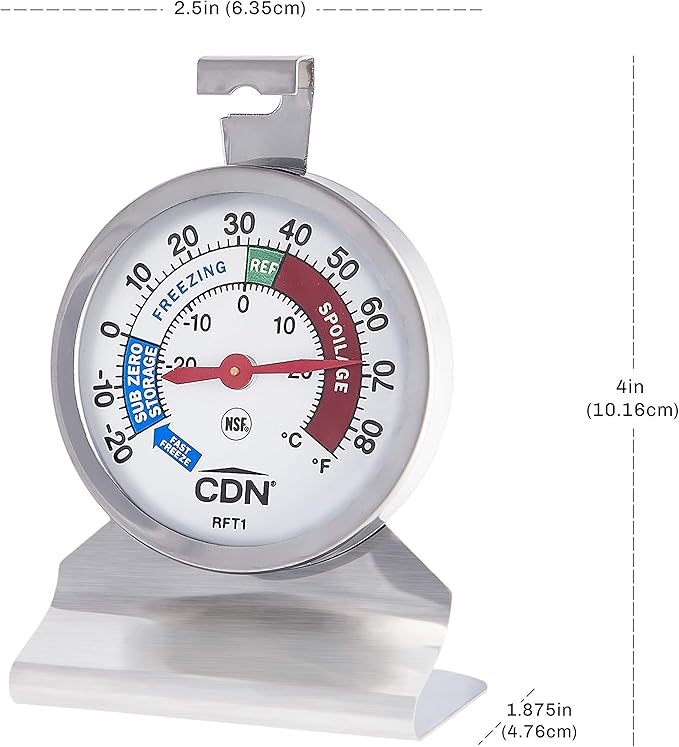 CDN RFT1 Proaccurate Heavy Duty Refrigerator Freezer Thermometer, ProAccurate Heavy Duty Refrigerator/Freezer Thermometer