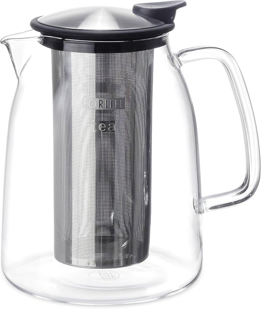FORLIFE Mist Iced Tea Jug with Basket Infuser, 68-Ounce, Black Graphite