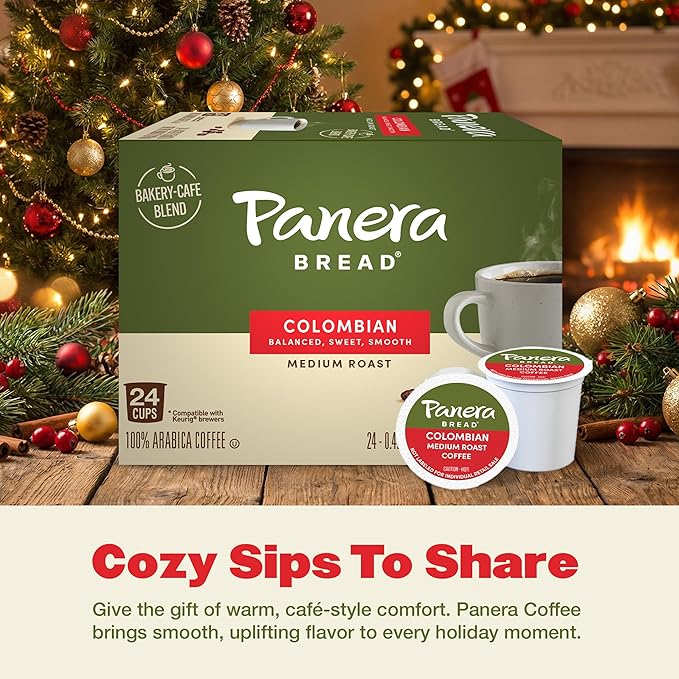 Panera Bread Colombian Coffee Cups, 100% Arabica Medium Roast, Smooth & Balanced with Brown Sugar Notes, No Artificial Ingredients, 60 Single Serve Pods (6 Packs of 10)