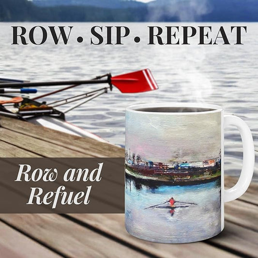 Rowers Mug - 11oz Ceramic Coffee Cup - Unique Rowing-Themed Gift Microwave & Dishwasher Safe - Personalized Crew Team Present for Birthday, Christmas, Appreciation