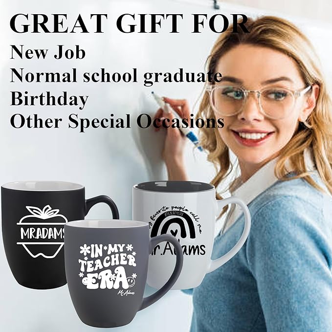 Personalized Teacher Gifts, Custom Coffee Mug for Women, Teachers Appreciation Gift, Engraved Funny Gift for Preschool Elementary High School Teacher Professor