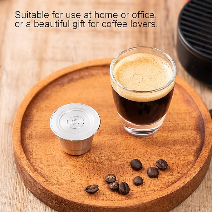 Reusable Coffee Pods, Stainless Steel Refillable Coffee Capsule, Capsule Pod Filter Cup Replacement for Coffee Machines Parts