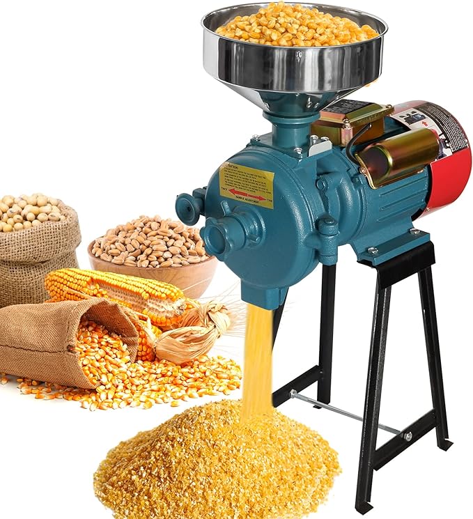 Electric Grain Grinder Mill, 3000W 110V, Dry Cereals Rice Coffee Wheat Corn Mills with Funnel, Grain grinder mill powder machine