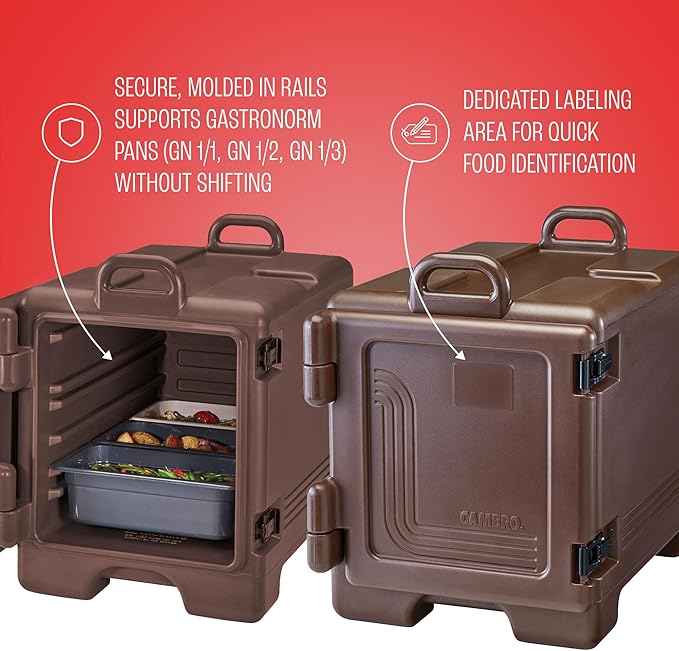 Cambro Insulated Food Pan Carrier - Hotbox and Food Warmer for Catering & Transport - Front Load UPC300 Series (Brown)