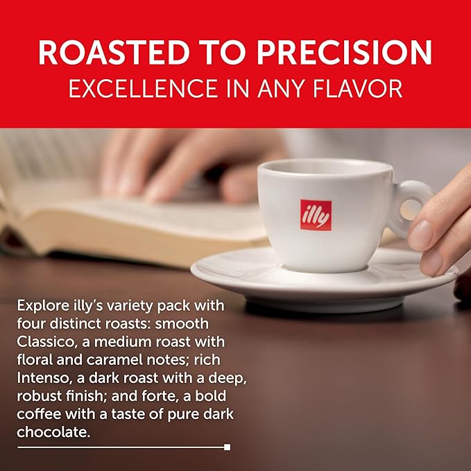 illy Aluminum Espresso Capsules - Compatible with Nespresso Machines - Classico, Forte, Intenso, Decaf, Classico Lungo Roasts - Variety - 10 Count (Pack of 5)