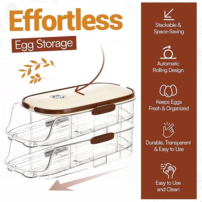 Auto Rolling Egg Holder for Fridge