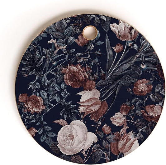 Society6 Bamboo Cutting Board- Kitchen Decor by Burcu Korkmazyurek - Unique Cutting Boards for Kitchen, 11.5" x 11.5" x 0.5", Night Forest XXV