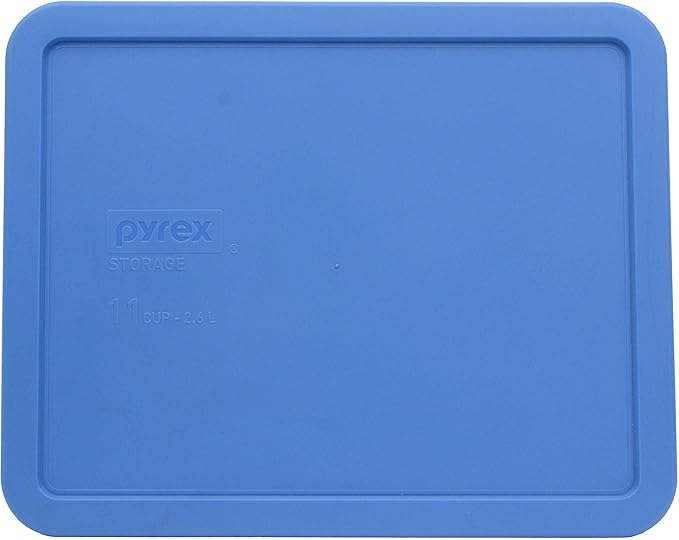 Pyrex 4-Piece 7212 Glass Dish Set with Marine Blue Lids - 11 Cup Capacity - Made in USA