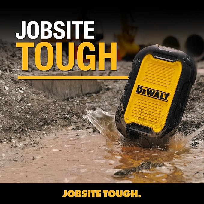 DEWALT Heavy Duty Magnetic Power Bank 5,000mAh, Rugged Wireless Portable Charger 18W Fast Charging Battery Pack, USB-C to C w/USB Adapter Cable 4' Water Resistant Works w/Magsafe iPhone 17/16/15/14